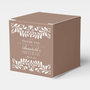 Mocha Brown Talavera Tile Stil Fiesta Birthday Presentaskar