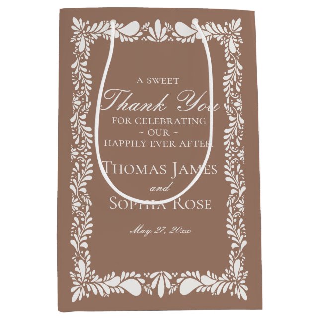 Mocha Brown Tile Talavera Fiesta Wedding Favors (Framsidan)