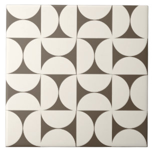 Mocha BrownModern Geometric Semi Circles Tile Kakelplatta