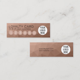 Mocha brun geometrisk mesh-mönster anpassad logoty lojalitetskort