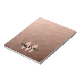 Mocha Brun geometrisk mesh-mönster Monogram Anteckningsblock