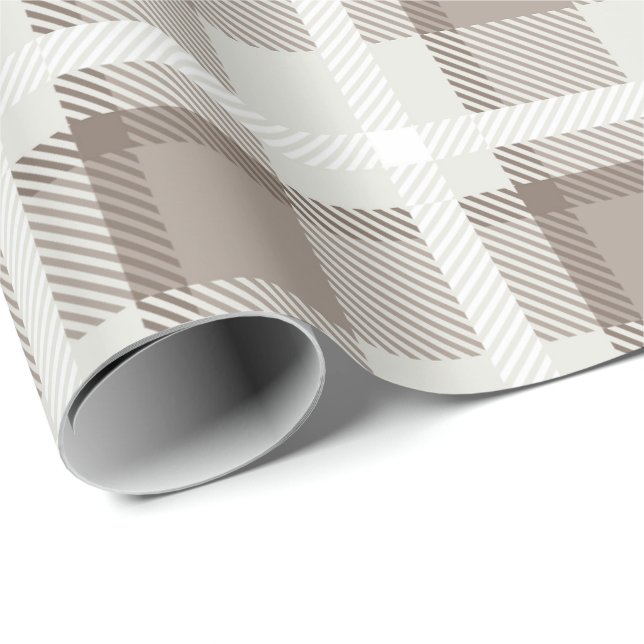 Mocha Brun Gingham buffalo rutig check  Presentpapper (Rullad Hörn)