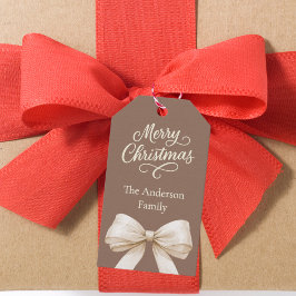 Mocha brun kräm - jul presentetikett