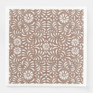 Mocha Brun Talavera-plattor Spansk Stil Fiesta Pappersservett