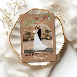 Mocha Brun Tall Glad & Gift Julfotografi Julkort