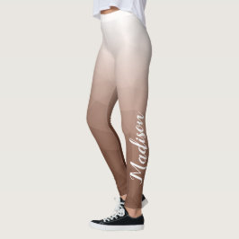 Mocha brunt Gradient Geometric Mesh Ditt namn Leggings