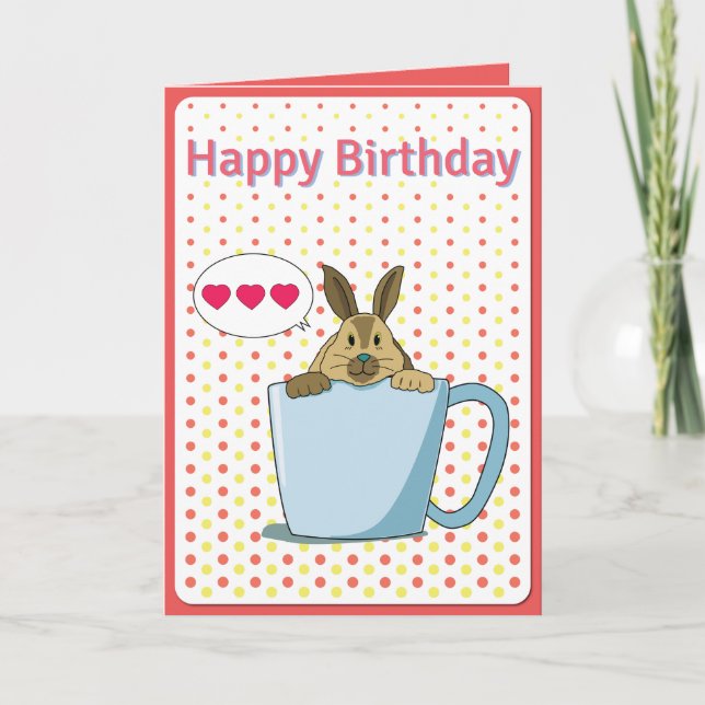 Mocha bunny Grattis på födelsedagen Card Kort (Framsida)