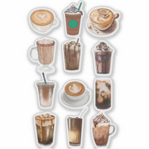 Mocha Coffee Collage Klistermärken