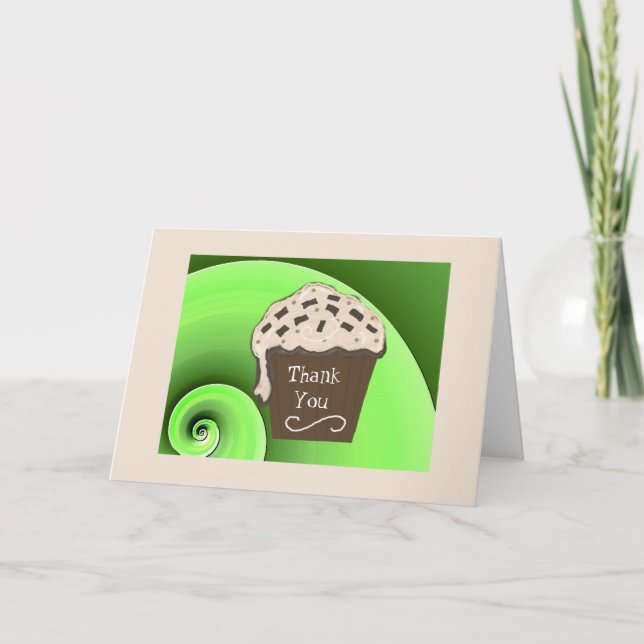 Mocha Cupcake Tack Kort (Framsida)