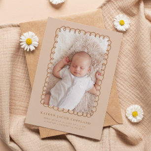 Mocha Doodle Ram Birth Announcement Photo Meddelande