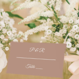 Mocha enkelt formaterat skript Bröllop Placeringskort