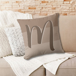 Mocha Färg Blocks Monogram Kudde