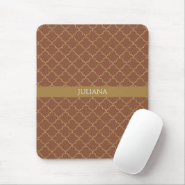 Mocha Gold Quatrefoil Personlig Musmatta