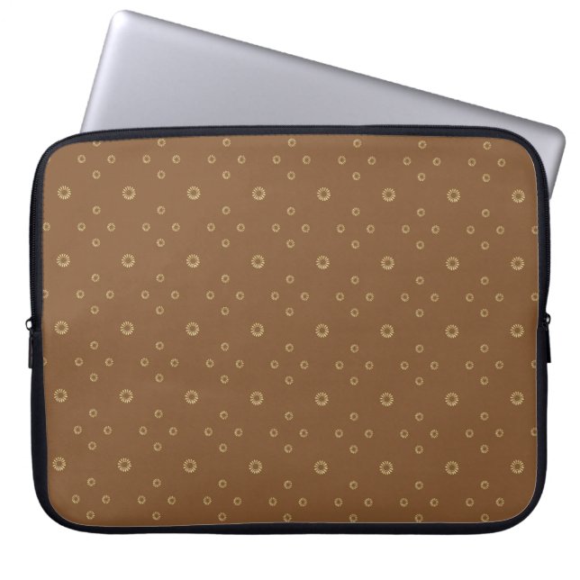 Mocha | Golden Zinnia Sun Laptop Fodral (Framsidan)