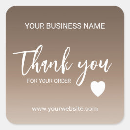 Mocha Gradient Business Tack  Fyrkantigt Klistermärke