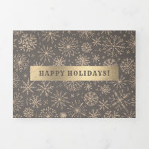 Mocha Guld Helgdag Multi Photo Tri-Fold Card
