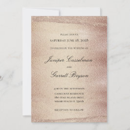 Mocha Guld Rhapsody Bröllop Elegant  Sparkling Gul Inbjudningar