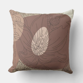 Mocha Hibiscus Botanical Harmony för set Kudde