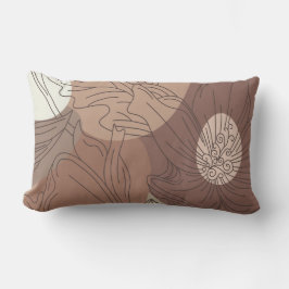 Mocha Hibiscus Botanical Harmony för set Lumbarkudde