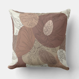 Mocha Hibiscus Botanical Harmony Kudde