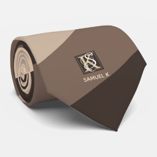 Mocha Latte Färg Palette Rand Monogram Slips