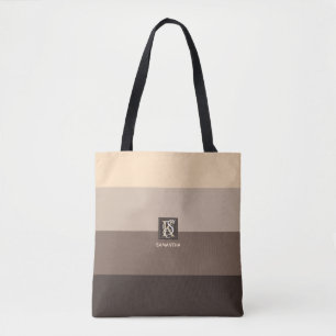 Mocha Latte Färg Palette Rand Monogram Tygkasse