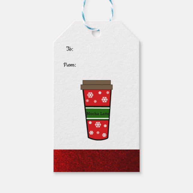Mocha Latte Holidaydryck Presentetikett (Framsidan)