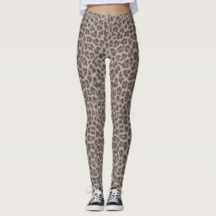 Mocha Leopard Skriv ut kvinnans baljor Leggings