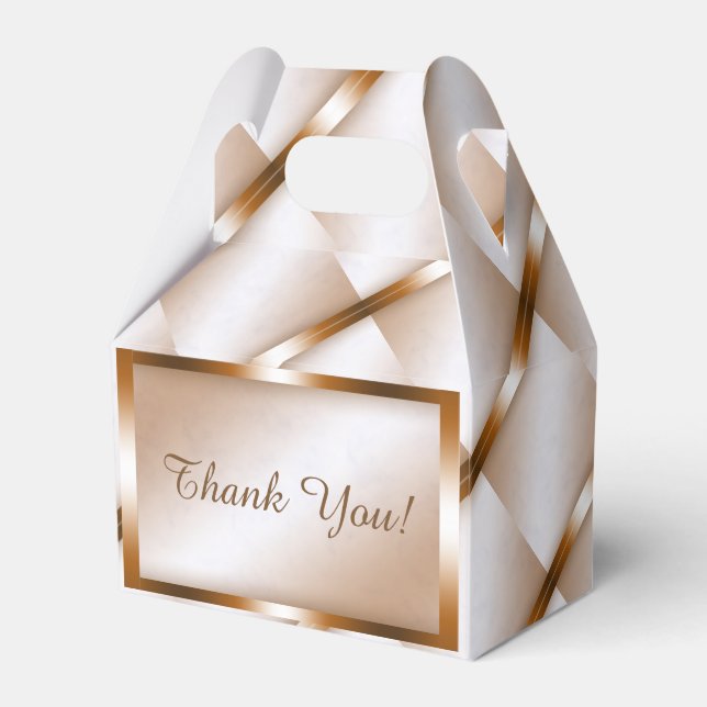 Mocha Marble Gable Favor Box Presentaskar (Framsidan Sidan)