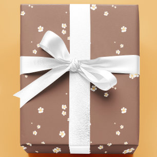 Mocha Mousse Blommigt Flowers Presentpapper