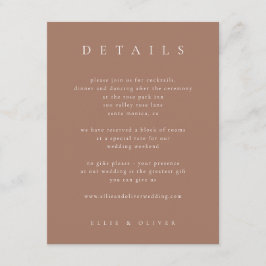 Mocha Mousse Boho Details Bröllop Modern Tilläggskort