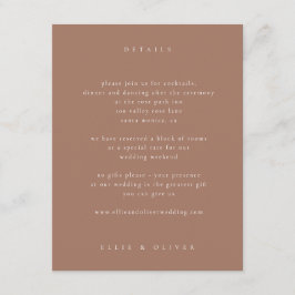 Mocha Mousse Boho Photo Bröllop Modern Tilläggskort