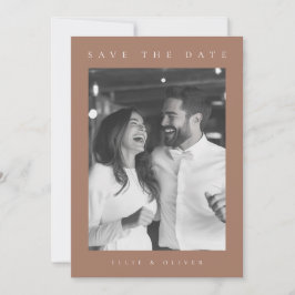 Mocha Mousse Boho Photo Save Date Inbjudningar