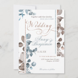 Mocha Mousse Botanical 02 Inbjudningar