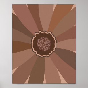 Mocha Mousse Daisy Blommigt Poster