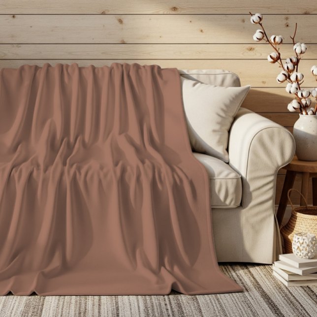 Mocha Mousse enfärgad ljus chokladbrun  Fleecefilt (The Mocha Mousse brown solid color minimalist design a fleece blanket.)