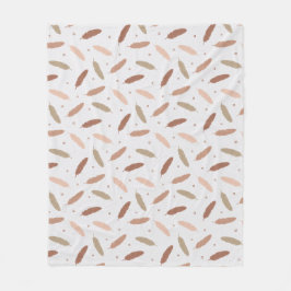 Mocha Mousse Feathers Fleece Blanket