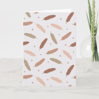 Mocha Mousse Feathers Greeting Card Kort