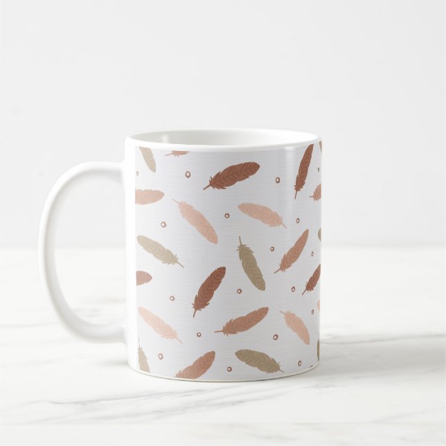 Mocha Mousse Feathers Mug Kaffemugg (Vänster)