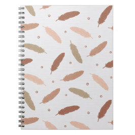 Mocha Mousse Feathers Spiral Notebook Anteckningsbok