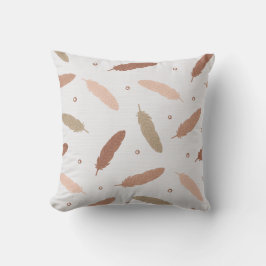 Mocha Mousse Feathers Throw Pillow Kudde