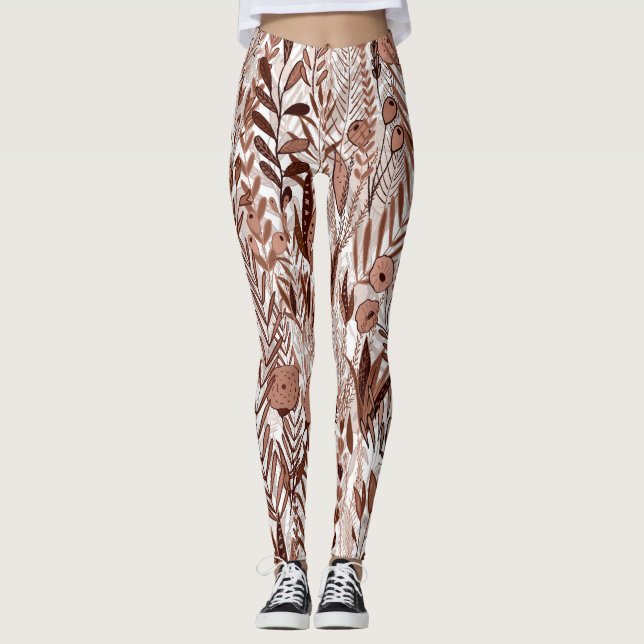Mocha Mousse Garden Leggings (Framsida)