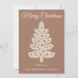 Mocha Mousse Handskriven Julgran Script Julkort