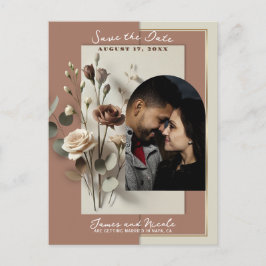 Mocha Mousse Moderna Botaniska Blommor Spara Datum Meddelande Vykort