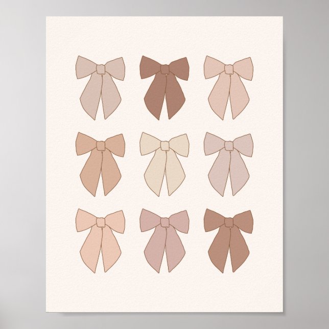 Mocha Mousse-svansar Preppy Coquette Poster (Framsidan)