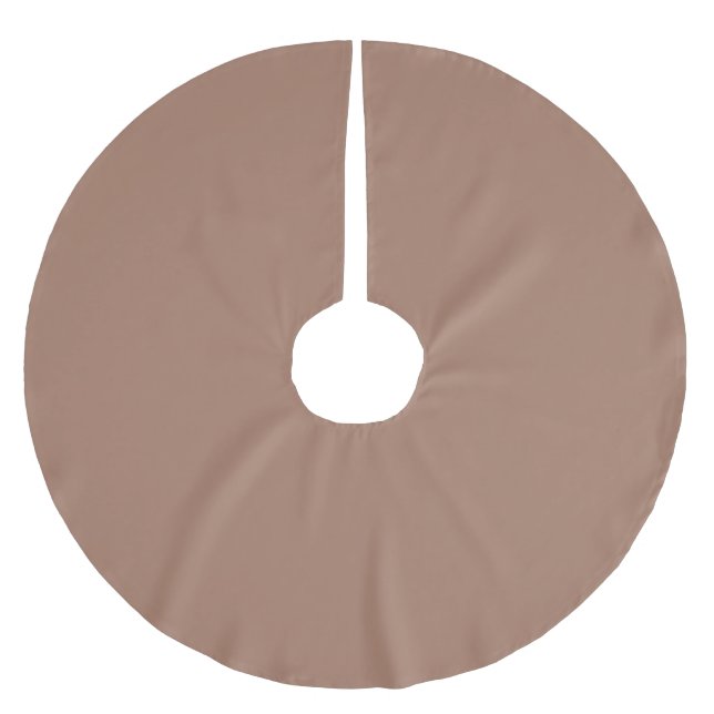 Mocha Mousse Trendig Elegant Solid Färg Julgransmatta Borstad Polyester (Framsidan)