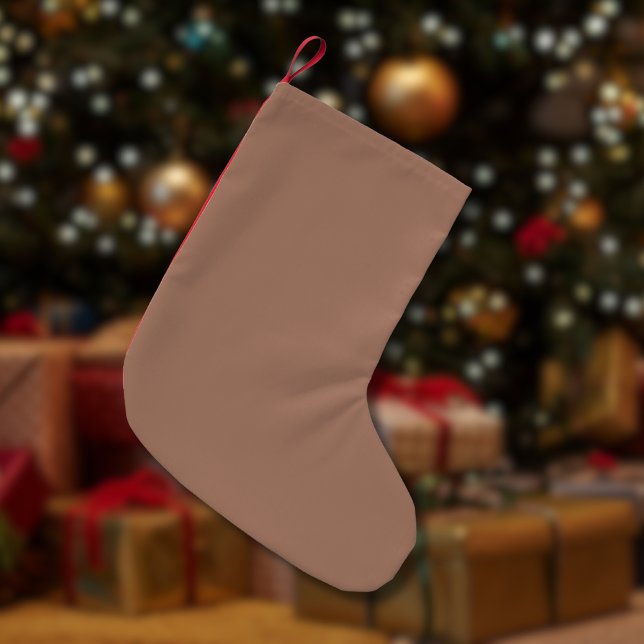 Mocha Mousse Trendig Elegant Solid Färg Liten Julstrumpa (Skapare uppladdad)