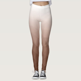 Mocha Mousse White Gradient Geometric Mesh Mönster Leggings