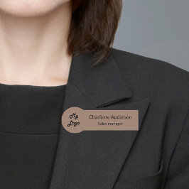 Mocha muterade magnetisk logotyp för brunt företag namnbricka