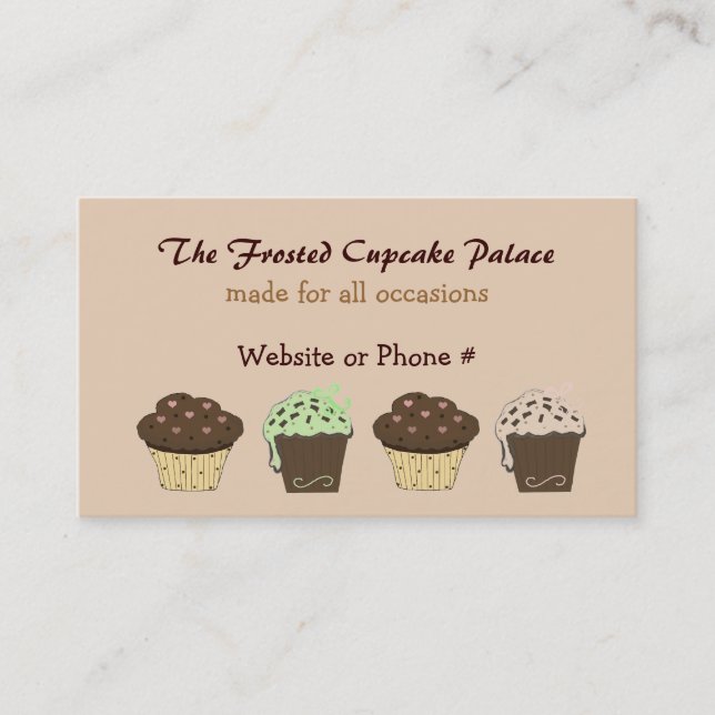 Mocha och chokladcupcakes visitkort (Framsida)